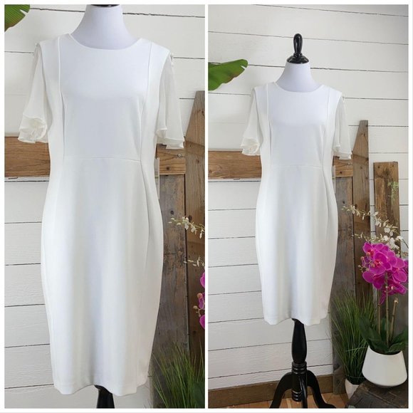 Calvin Klein Dresses & Skirts - 🎉🎊 HP 🎉🎊Calvin Klein NWT White Dress SZ 14